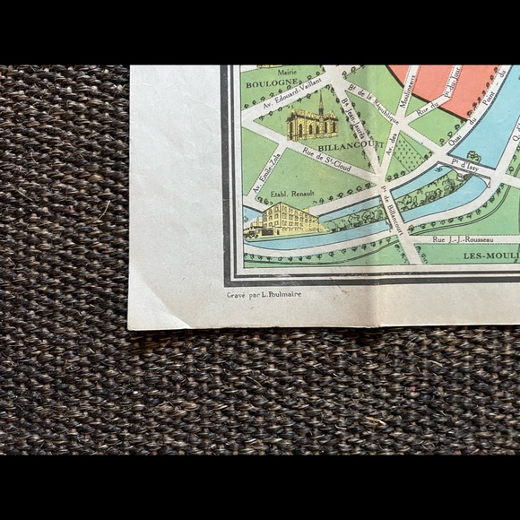 Beautiful map of Paris NewBo Paris monumental vintage - Picture 6 of 15